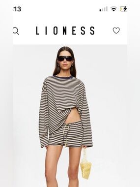 OUT OF STOCK Lioness Bloom long sleeve- beige stripe-xxs